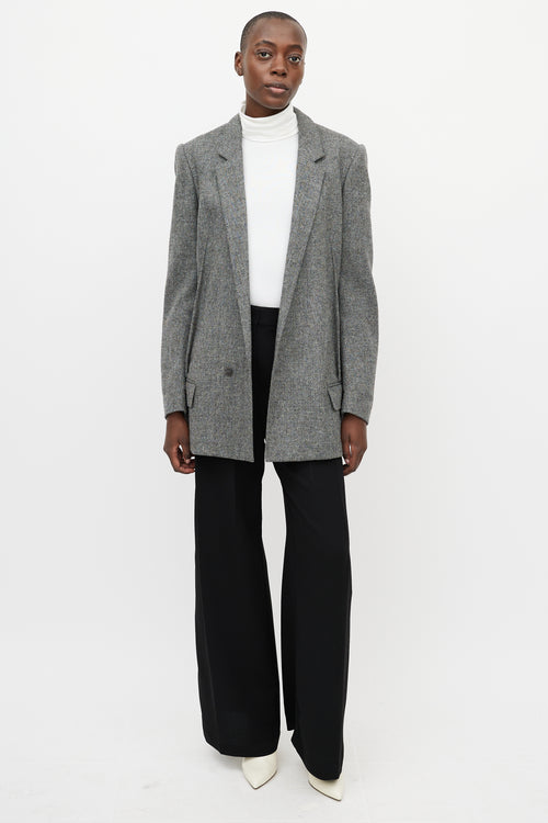 Haider Ackermann Grey Wool High Low Back Blazer