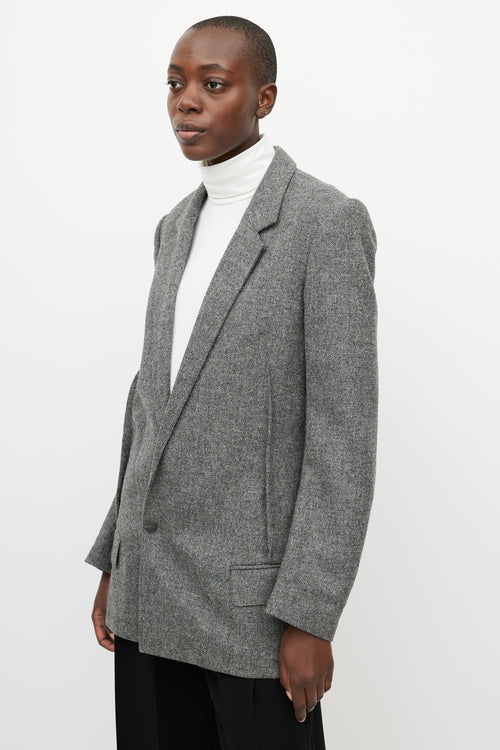 Haider Ackermann Grey Wool High Low Back Blazer