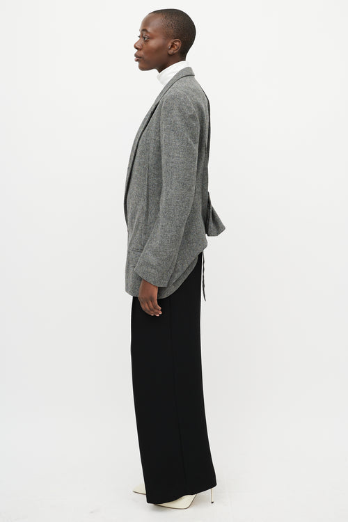 Haider Ackermann Grey Wool High Low Back Blazer