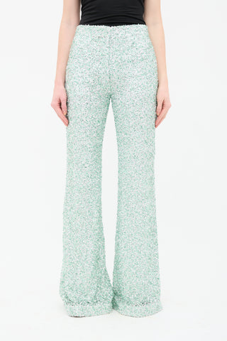 Halpern Cupped Sequin Flared Trouser