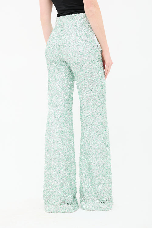 Halpern Cupped Sequin Flared Trouser