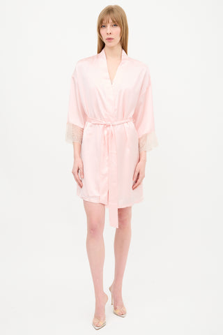 Halston H Satin Dress 
Robe Set