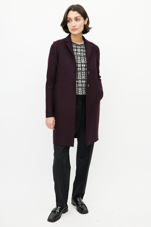 Harris Wharf London Burgundy Wool Coat