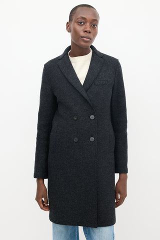 Harris Wharf Grey Wool Double Breasted Coat