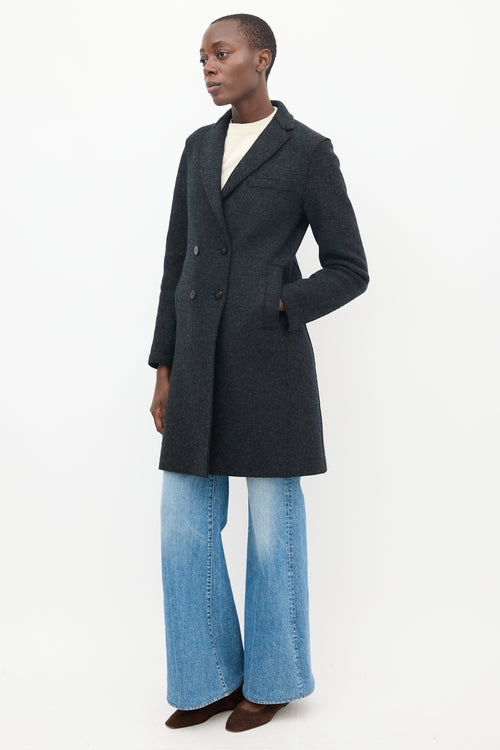 Harris Wharf Grey Wool Double Breasted Coat