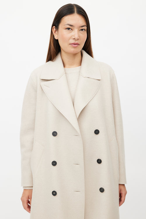 Harris Wharf London Beige Wool Double Breasted Coat