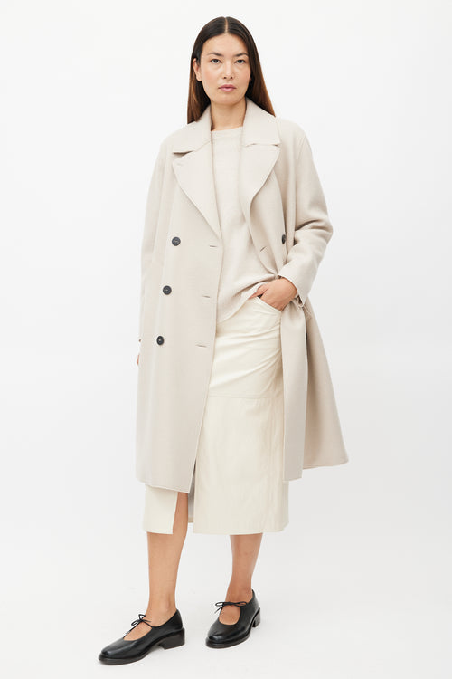 Harris Wharf London Beige Wool Double Breasted Coat