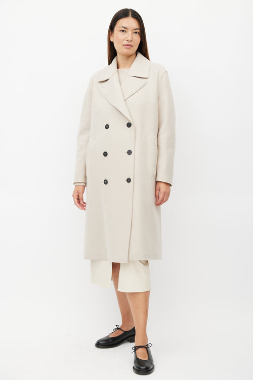 Harris Wharf London Beige Wool Double Breasted Coat