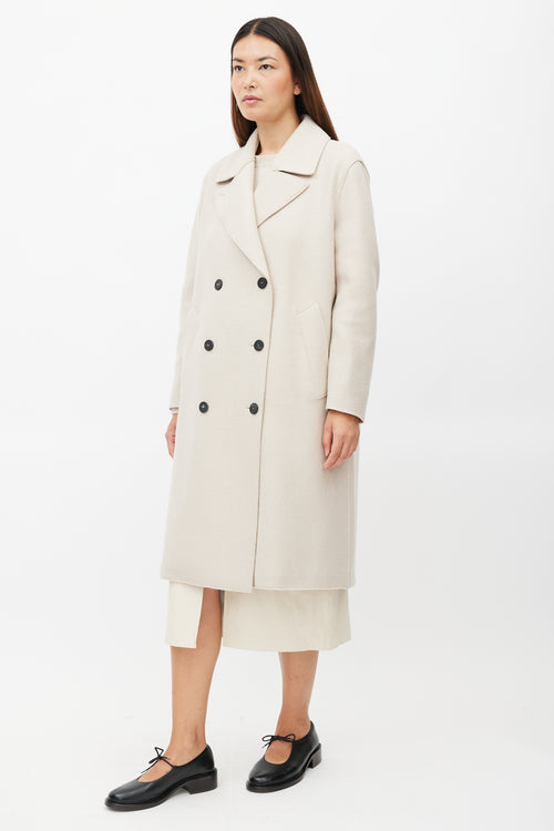 Harris Wharf London Beige Wool Double Breasted Coat