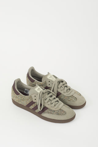 Adidas Originals X Harris Tweed Grey 
Brown Tweed Samba OG Sneaker