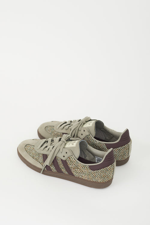 Adidas Originals X Harris Tweed Grey 
Brown Tweed Samba OG Sneaker