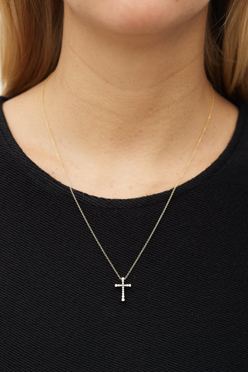 Hearts On Fire 18K Yellow Gold 
Diamond Cross Necklace