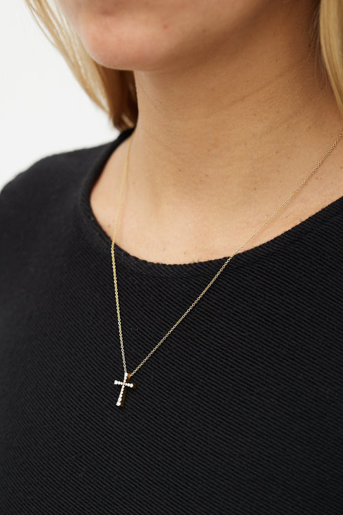 Hearts On Fire 18K Yellow Gold 
Diamond Cross Necklace