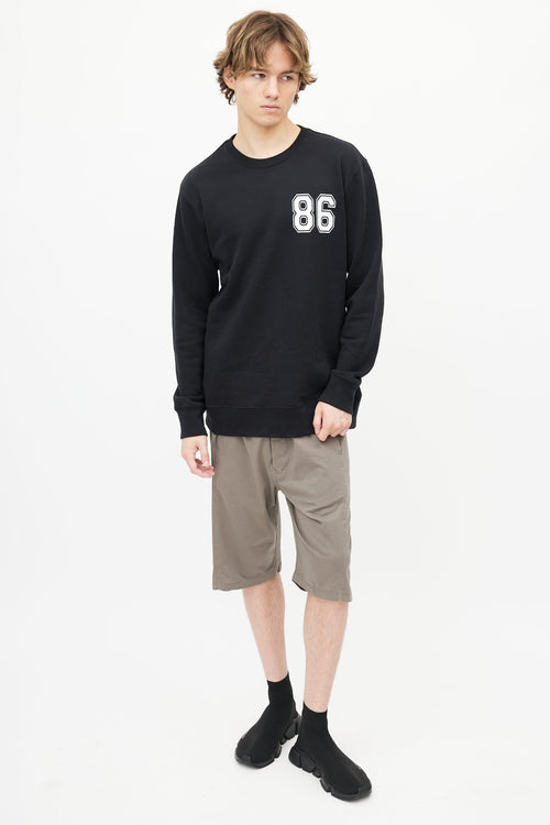 Helmut Lang Black 86 Logo Print Sweatshirt