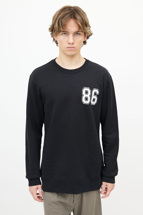 Helmut Lang Black 86 Logo Print Sweatshirt