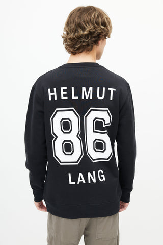 Helmut Lang Black 86 Logo Print Sweatshirt