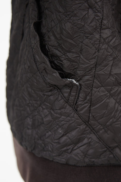 Helmut Lang Black Wrinkled Bomber Jacket