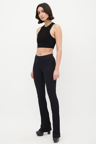 Helmut Lang Black Ribbed Flare High Waist Legging