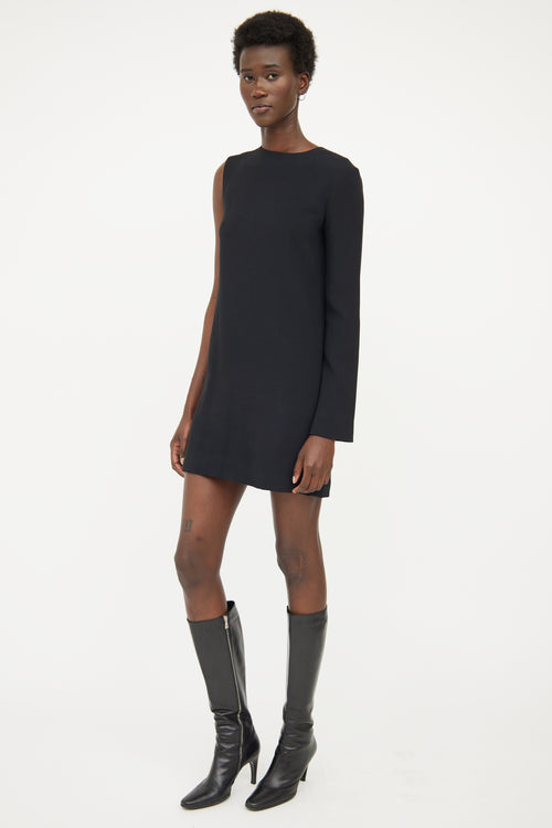 Helmut Lang Black Asymmetrical Sleeve Dress