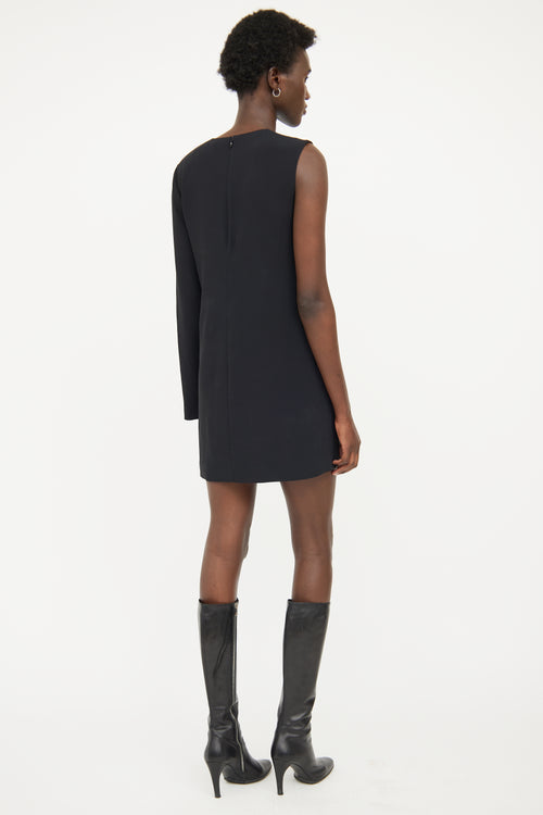 Helmut Lang Black Asymmetrical Sleeve Dress