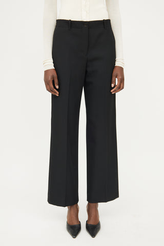 Helmut Lang Black Wool Creased Pant