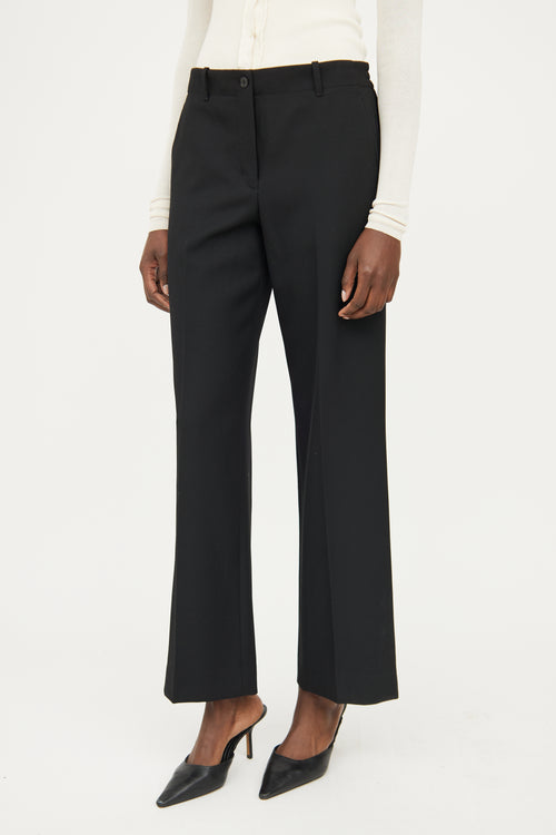 Helmut Lang Black Wool Creased Pant