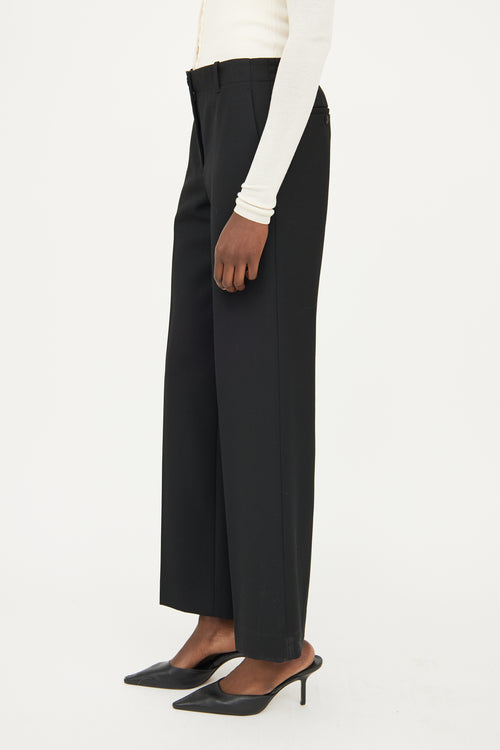 Helmut Lang Black Wool Creased Pant