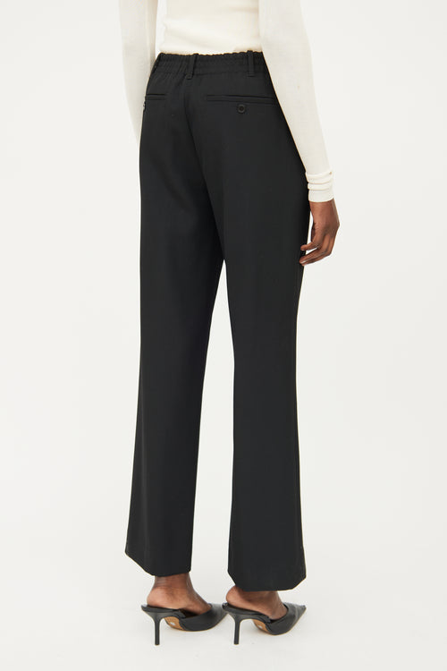 Helmut Lang Black Wool Creased Pant