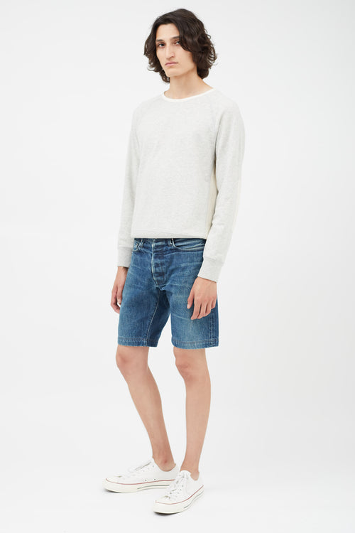 Helmut Lang Blue Denim Jean Shorts