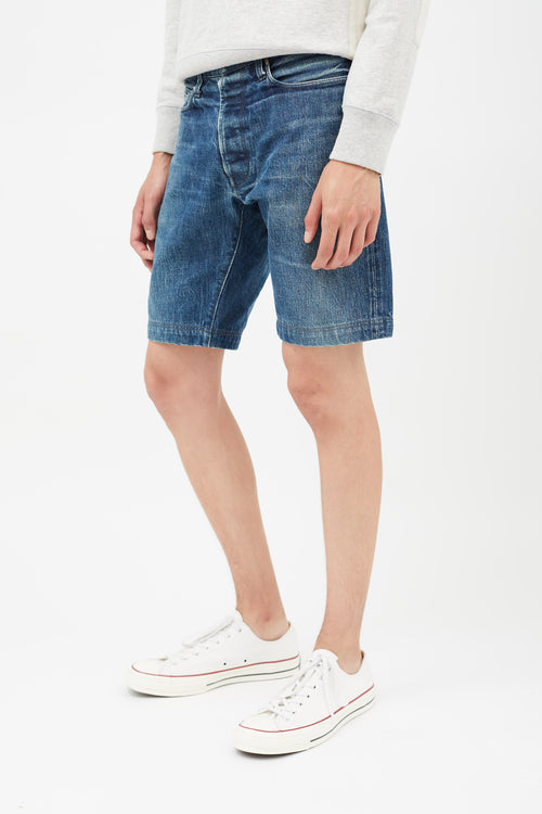 Helmut Lang Blue Denim Jean Shorts