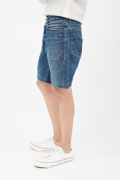 Helmut Lang Blue Denim Jean Shorts