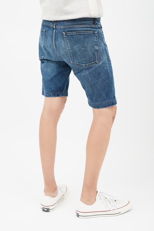 Helmut Lang Blue Denim Jean Shorts