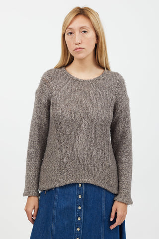 Helmut Lang Brown Knit Long Sleeve Sweater