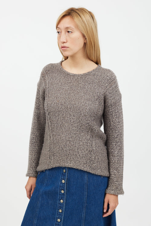 Helmut Lang Brown Knit Long Sleeve Sweater