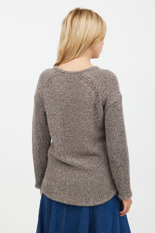 Helmut Lang Brown Knit Long Sleeve Sweater