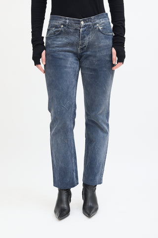 Helmut Lang Dark Grey Over Printed Jeans