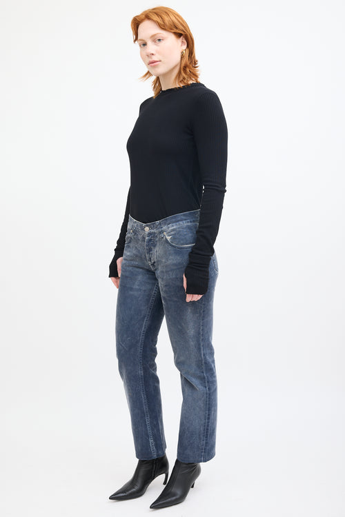 Helmut Lang Dark Grey Over Printed Jeans