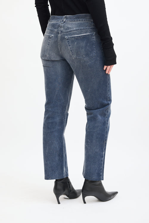 Helmut Lang Dark Grey Over Printed Jeans