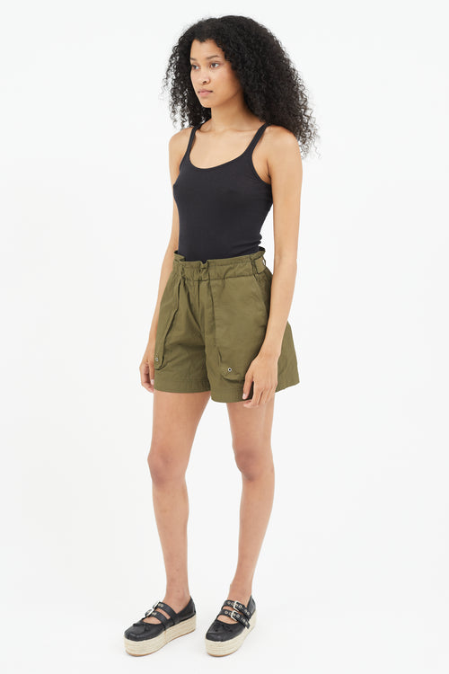 Helmut Lang Green Cargo Shorts