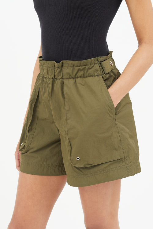 Helmut Lang Green Cargo Shorts