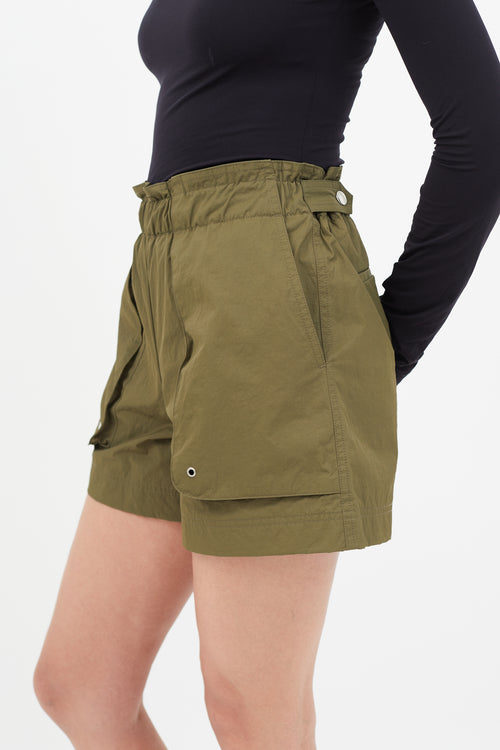 Helmut Lang Green Paper Bag Cargo Short