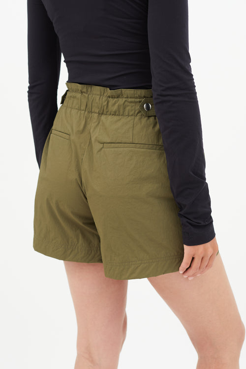 Helmut Lang Green Paper Bag Cargo Short