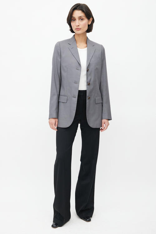 Helmut Lang Mid 1990
s Bondage Strap Wool Blazer