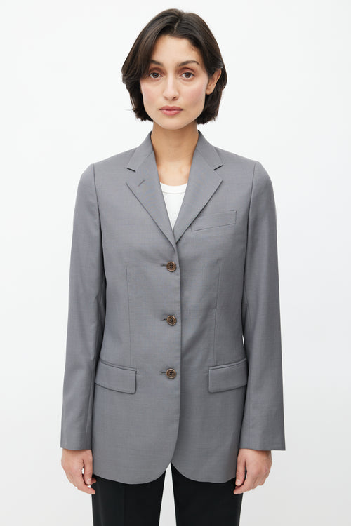 Helmut Lang Mid 1990
s Bondage Strap Wool Blazer