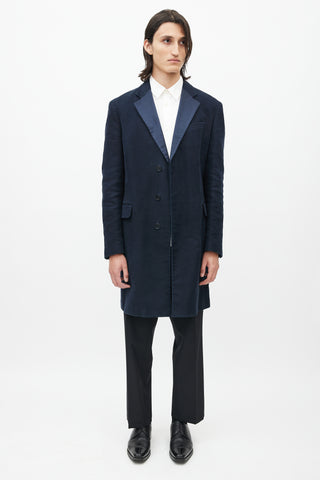 Helmut Lang Navy Silk Coat