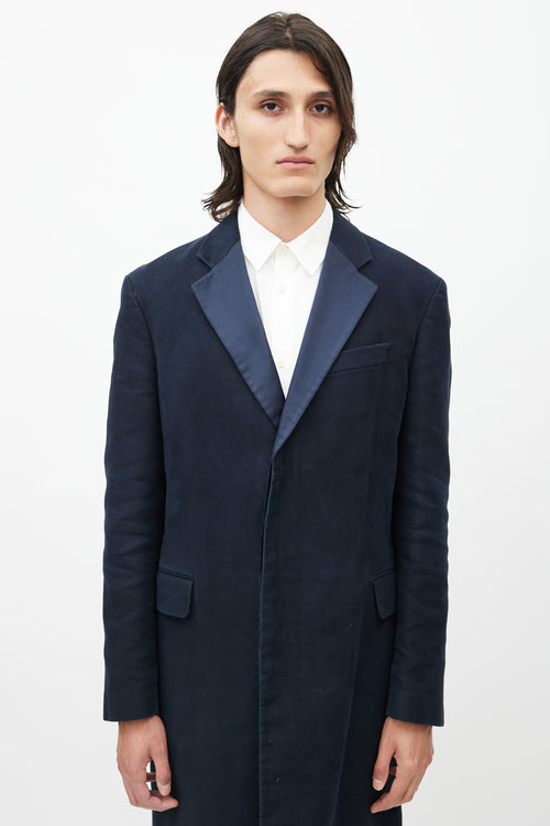 Helmut Lang Navy Silk Coat