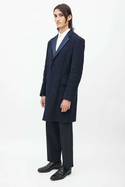 Helmut Lang Navy Silk Coat