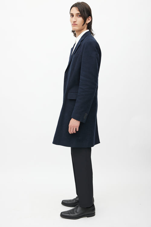 Helmut Lang Navy Silk Coat