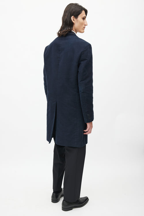 Helmut Lang Navy Silk Coat