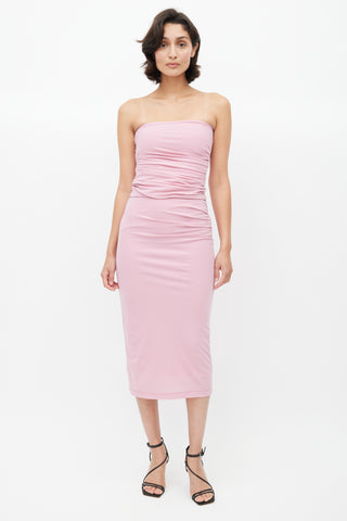 Helmut Lang Pink Gathered Co-Ord Set